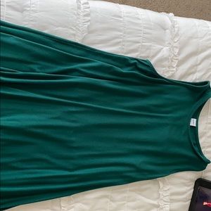 Green sleeveless t-shirt dress
